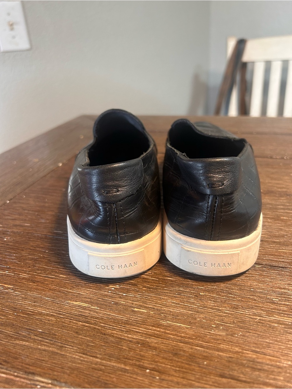 Cole Haan Grandseries croc embossed leather slip ons size 6.5 - Picture 5 of 10